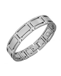 Sabona of London Herren Magnetschmuck Armband Symmetry Silber aus Edelstahl Detailansicht