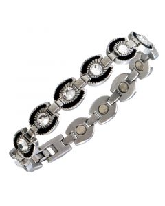 Sabona of London Magnetschmuck Armband Lady Gem Black Horseshoe für Frauen aus Edelstahl mit Zirkonia Detailansicht