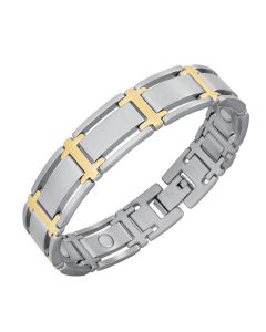 Sabona of London Herren Magnetschmuck Symmetry Duett aus Edelstahl im stilvollen bicolor Design Detailansicht