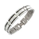 Sabona of London Magnetschmuck Armband Black Stripe für Männer aus Edelstahl Detailanischt